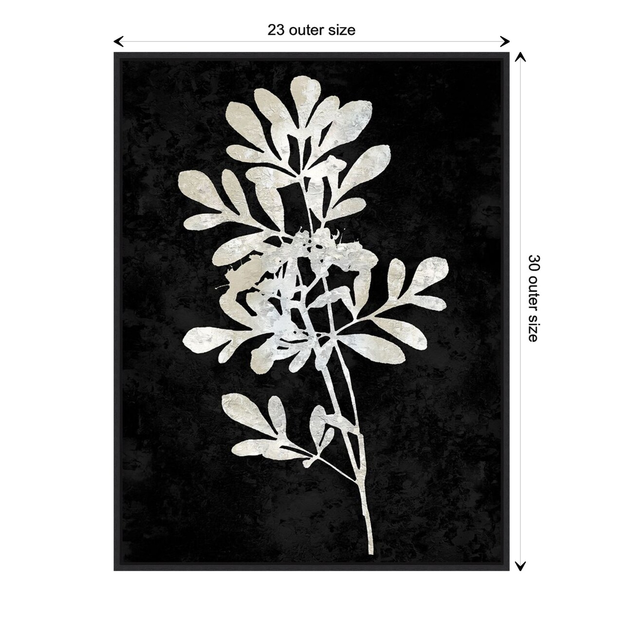 Plant Life White on Black II by Danielle Carson Canvas Wall Art Print Framed